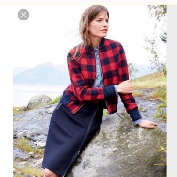 NWT J.crew buffalo check bomber jacket - Picture 1 of 7